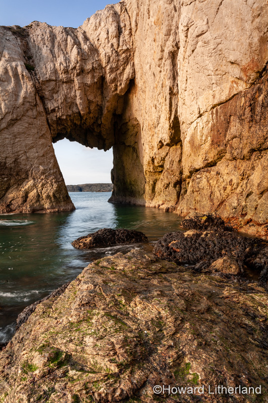 Bwa Gwyn sea arch near Rhoscolyn, Anglesey, North Wales