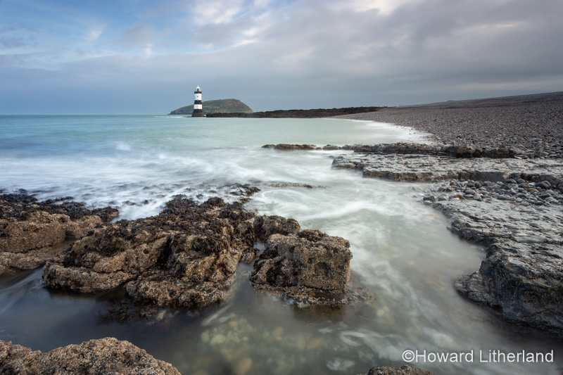 Penmon Point lighthouse and Puffin Island, Anglesey, North Wales