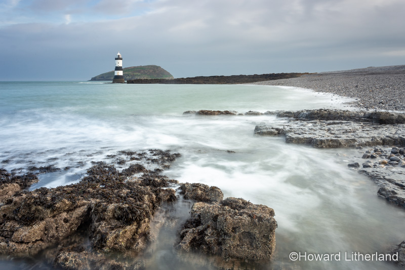 Penmon Point lighthouse and Puffin Island, Anglesey, North Wales