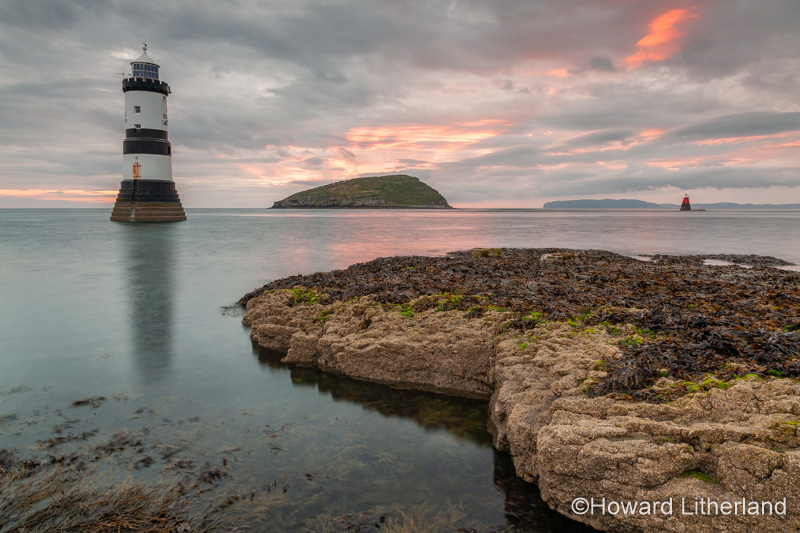 Penmon Point lighthouse at dawn, Anglesey, North Wales