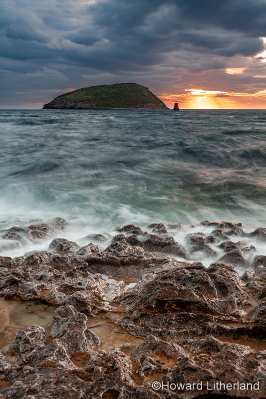 Puffin Island under stormy skies, Anglesey, North Wales