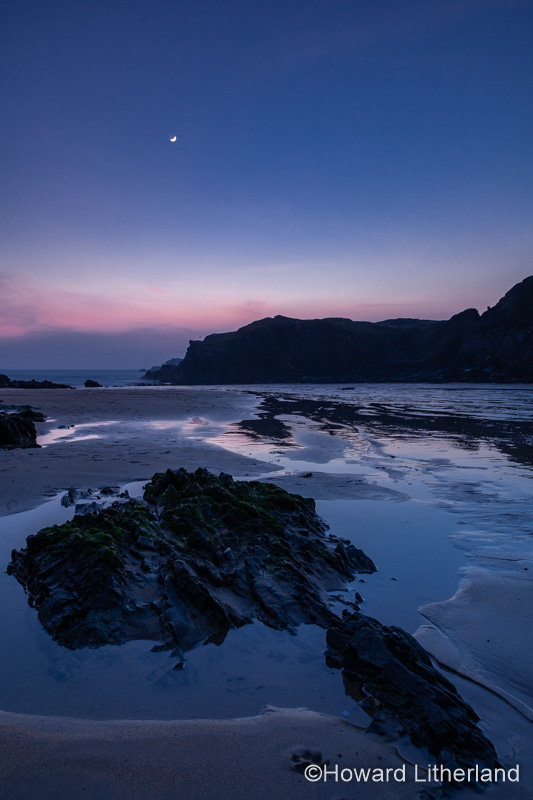 Trearddur Bay at low tide at dusk, Anglesey, North Wales