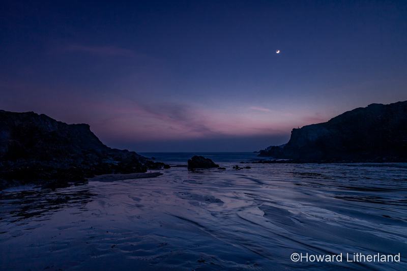 Trearddur Bay at low tide at dusk, Anglesey, North Wales