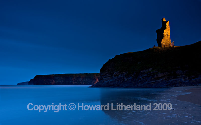 Ruined castle on beach