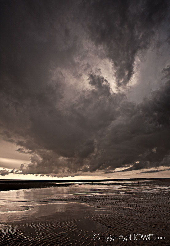 Beach and cloud reflection, Talacre, North Wales