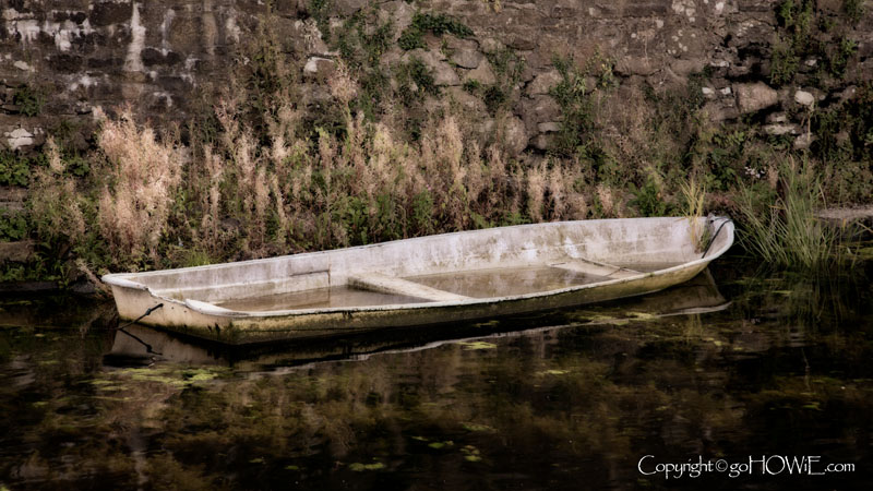 Sunken rowboat, Killaloe, County Clare, Ireland