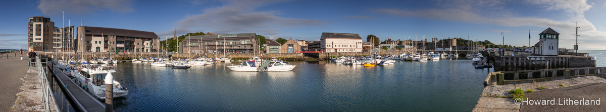 Panoramic view of Victoria Dock, Caernarfon on the North Wales coast