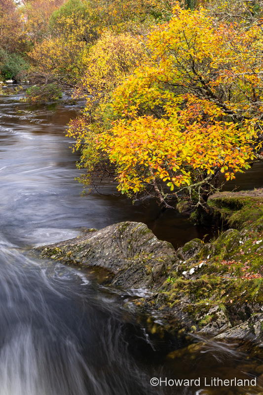 The Afon Llugwy river at Capel Curig, Snowdonia, North Wales