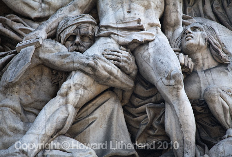 Carvings on the Arc de Triomphe, Paris, France