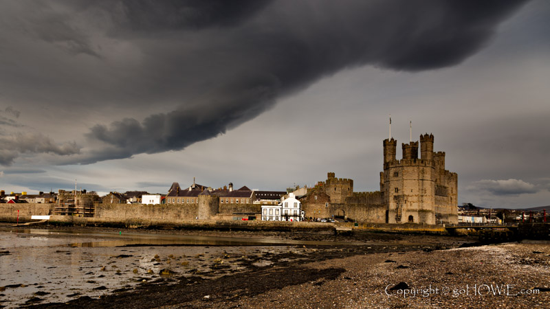 Caernarfon Castle on the North Wales coast
