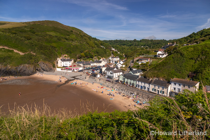 Llangrannog town and beach, Ceredigion, Wales