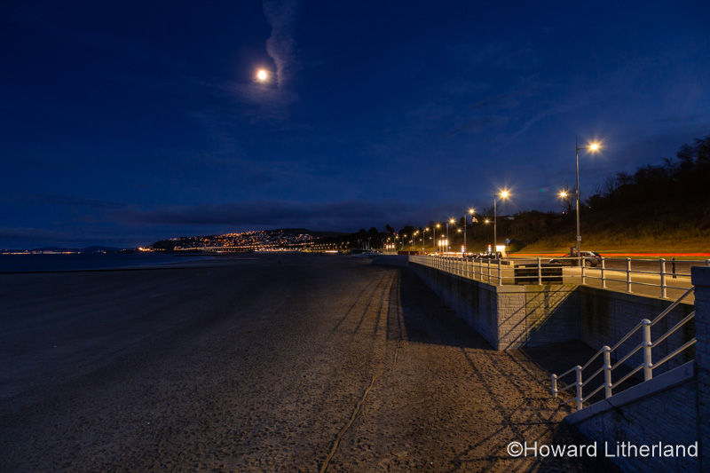 Moon over Colwyn Bay on the North Wales coast
