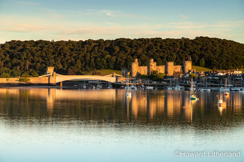 Conway castle on the river Conwy estuary, North Wales coast