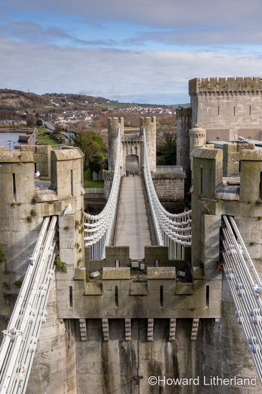 Suspension bridge over the river Conwy, Conway, North Wales coast