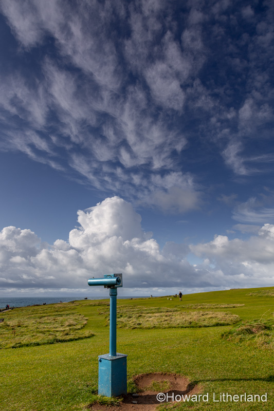 Coin in the slot telescope at Bude on the North Cornwall coast