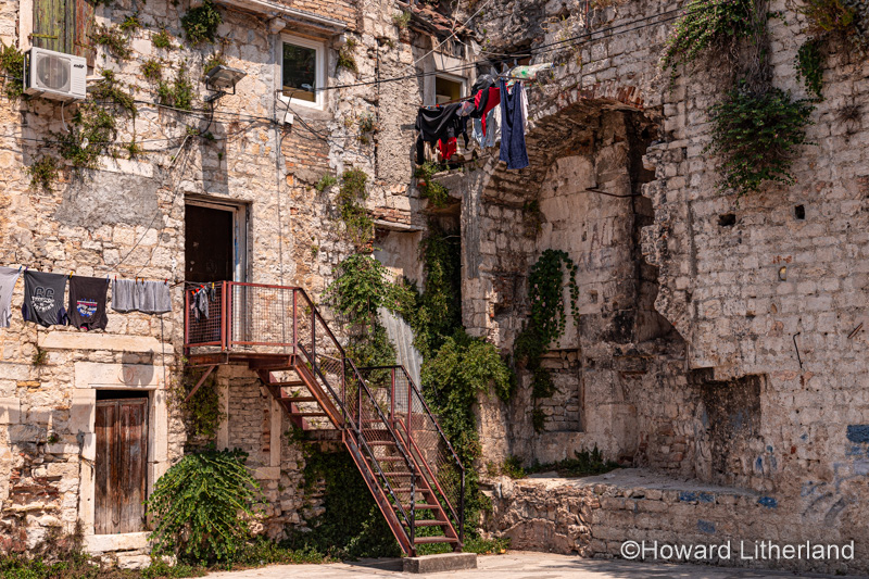 Old house in a courtyard in Split, Croatia