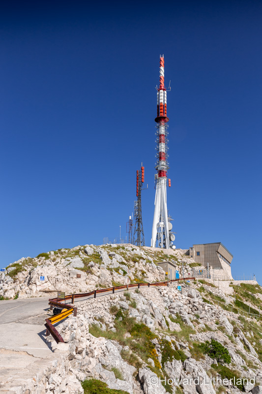 Radio mast on the summit of Sveti Jure mountain, Croatia
