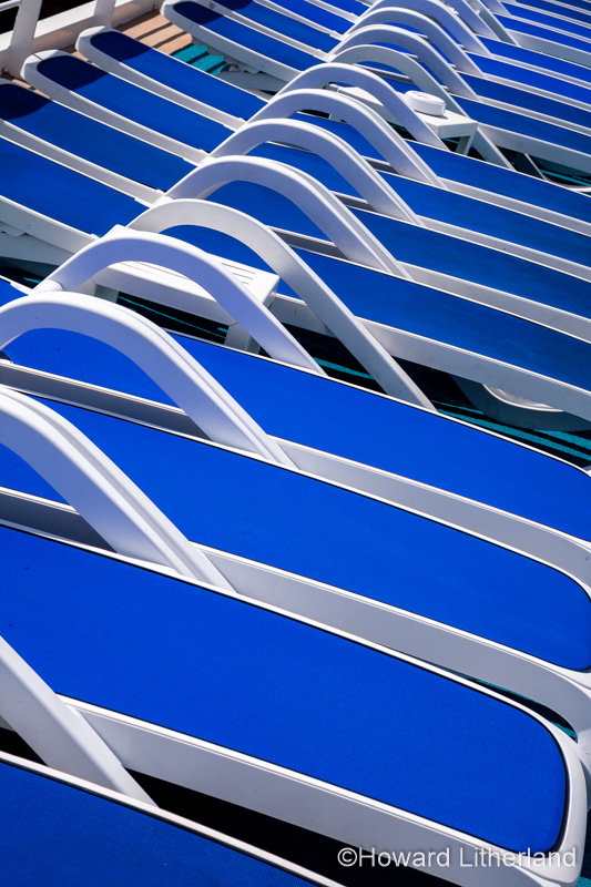 Sun loungers on a cruise ship