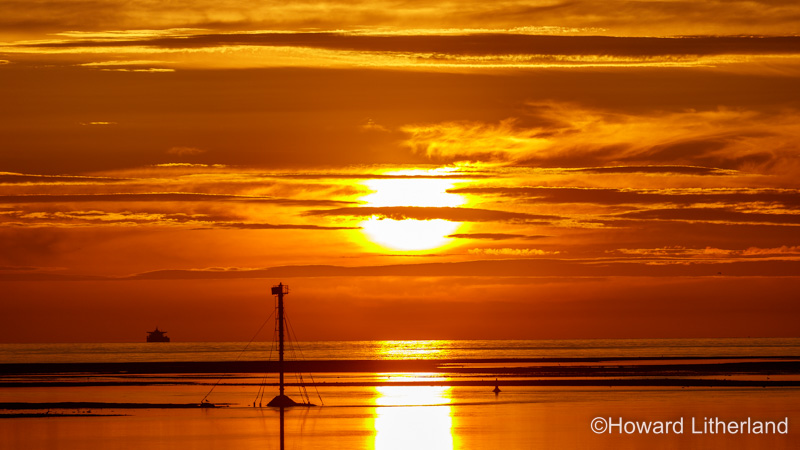 Sunset over the North Wales coast at Deganwy