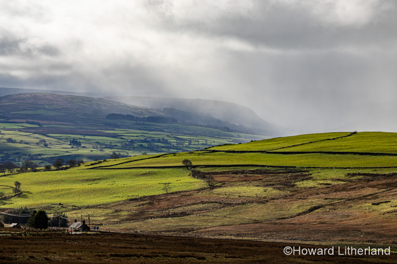 Rain storm over the Denbigh Moors, North Wales