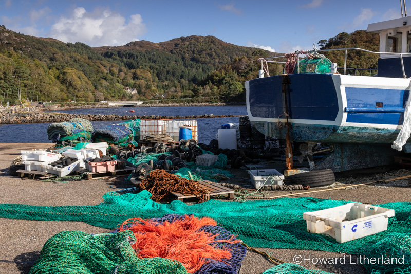 Fishing nets at Gairloch harbour on the Atlantic coast of Scotland