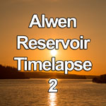Time lapse video showing sunset close to midsummer over the Alwen Reservoir , North Wales
