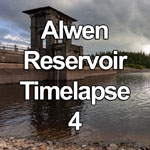 Time lapse video of clouds over the dam and lake at Alwen Reservoir, North Wales