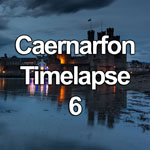 Time lapse video showing the tide coming in at dusk on the North Wales coast at Caernarfon, with the castle lights reflecting in the sea