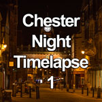 Time lapse video showing traffic and pedestrians at night in the Eastgate, Chester City, England