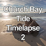 Time lapse video showing the tide going out on the beach at Church Bay on Anglesey, North Wales coast, at sunset