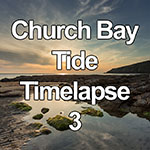 Time lapse video showing the tide going out on the beach at Church Bay on Anglesey, North Wales coast, at sunset