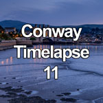 Time lapse video showing dusk and nightfall over Conway Castle on the North Wales coast