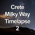 Time lapse video showing the milky way and clouds moving over the mountainous landscape of Crete at night