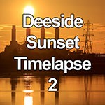 Time lapse of sunset over Connah's Quay power station, North Wales