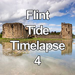 Time lapse of high spring tide 2022 at Flint castle, North Wales
