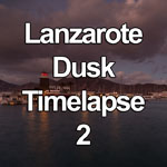 Time lapse video showing showing dusk falling over the harbour at Playa Blanca, Lanzarote, Canary Islands