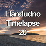 Time lapse video showing sunset and dusk falling over the Great Orme and the promenade at Llandudno on the North Wales coast