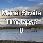 Time lapse video showing the ebbing tide at dusk revealing an old jetty in the Menai Straits, North Wales