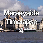 Time lapse of clouds and sun over the Liver Building, Liverpool, England