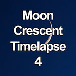 Time lapse of crescent moon traversing a dark blue sky