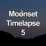 Time lapse video showing a new crescent moon setting behind a range of hills. Filmed from Deganwy on the North Wales coast