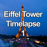 Time lapse video showing the Eiffel Tower at dusk, Paris, France