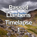 Time lapse video of clouds and sunshine over the pass of Llanberis in the Snowdonia National Park, North Wales