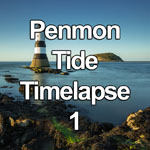 Time lapse video of the incoming tide at Penmon Point lighthouse and Puffin Island, Anglesey, North Wales coast