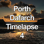 Time lapse showing sunset over Porth Dafarch beach, Anglesey, North Wales