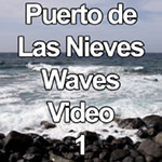 Real time video of waves on rocks at Puerto de las Nieves, Gran Canaria