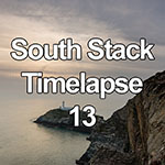 Time lapse of sunset through clouds over the South Stack lighthouse, Anglesey, North Wales