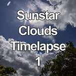 Time lapse of sun star and storm clouds