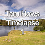 Time lapse of summer clouds over Tarn Hows lake in the Lake District, England