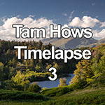 Time lapse of summer clouds over Tarn Hows lake in the Lake District, England